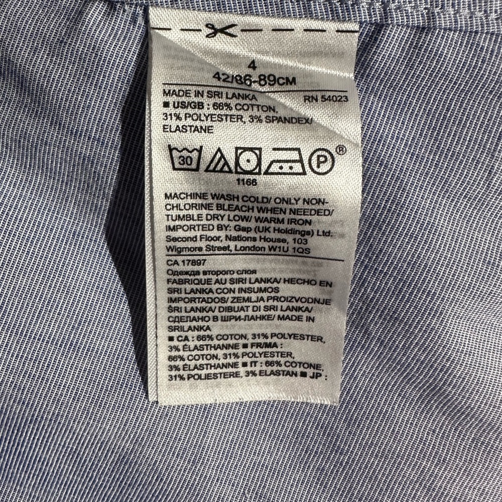 Banana Republic Blue Button Down Riley Shirt – Size 4 - Picture 6 of 6